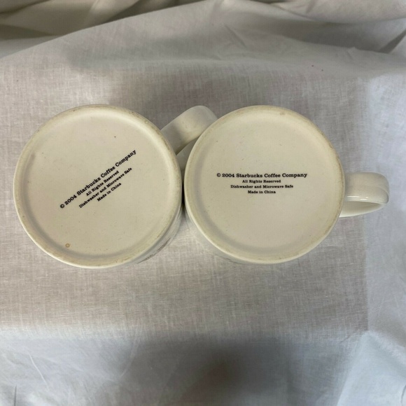 Set of 2 Starbucks Coffee Mug Gray Mermaid Logo 20 - Picture 6 of 8